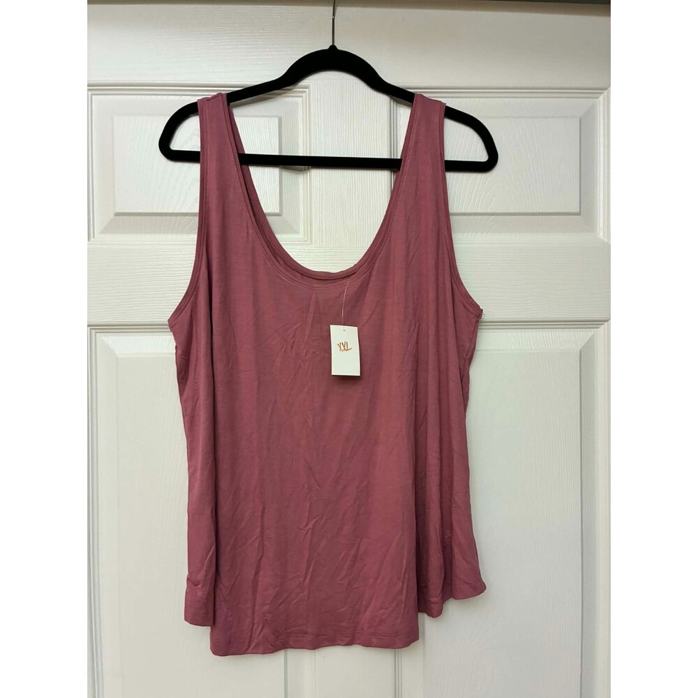 Tank‎ Top Womens XXL Mauve Sleeveless Scoop Neck Rayon Stretch Casual